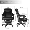 High Back Office  Chair with High Quality PU Leather;  Soft Cushion and Footrest;  Tilt Function Max