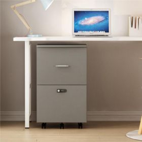 File cabinet with two drawers with lock,Hanging File Folders A4 or Letter Size, Small Rolling File Cabinet Printer Stand office storage cabinet Office