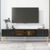 TV Stand for TVs up to 80'', Entertainment Center with Multifunctional Storage Space, TV Cabinet with 2 Drawers, Media Console for Living Room, Bedroo