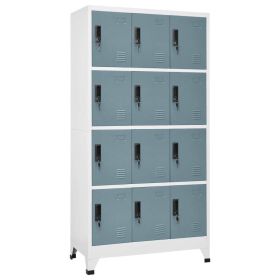 Locker Cabinet Light Gray and Dark Gray 35.4"x17.7"x70.9" Steel