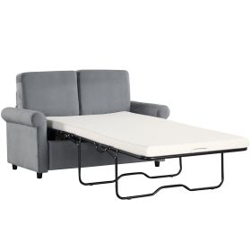 57.4" Pull Out Sofa Bed,Sleeper Sofa Bed with Premium Twin Size Mattress Pad,2-in-1 Pull Out Couch Bed,Loveseat Sleeper for Living Room,Small Apartmen
