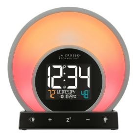 La Crosse Technology Soluna Black Digital Light Wake Up Alarm Clock with USB, C79141