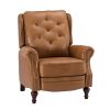Hora Genuine Leather Manual Recliner-CAMEL