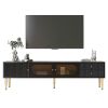 TV Stand for TVs up to 80'', Entertainment Center with Multifunctional Storage Space, TV Cabinet with 2 Drawers, Media Console for Living Room, Bedroo