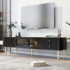 TV Stand for TVs up to 80'', Entertainment Center with Multifunctional Storage Space, TV Cabinet with 2 Drawers, Media Console for Living Room, Bedroo