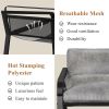 Outdoor Indoor Modern Large 350 Lbs Light Grey Arm Chairs Oak Wood Armrest Chaise Lounge Chair Living Room