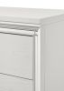 Prism Modern Style 5-Drawer Chest with Mirror Accents & V-Shape Handles in White
