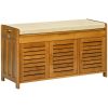 Shoe Bench with Storage Cabinets Brown