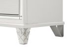 Prism Modern Style 5-Drawer Chest with Mirror Accents & V-Shape Handles in White