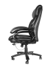 Executive Office Chair; High Quality PU Leather Chair with Soft Cushion and Backrest;  400lbs; Black