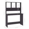 Desk with Shelves Gray 43.3"x17.7"x61.8" Engineered Wood