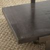 Modern Cross Tie End Table - Beveled Glass Top, Contrasting Natural and Cherry Finish - Unique Accent Piece, Stylish Home Brightener