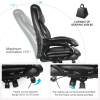 Executive Office Chair; High Quality PU Leather Chair with Soft Cushion and Backrest;  400lbs; Black