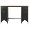 Double Pedestal Desk Solid Firwood and Steel 47.2"x19.7"x29.9"