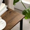 3-Tier End Table Nightstands Set of 2 Side Table with Storage Shelf for Living Room Bedroom Chestnut Brown and Black