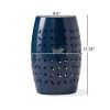 Cataleya Outdoor 12" Iron Side Table, Dark Blue