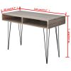 Desk with 2 Compartments Gray