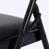 6pcs Elegant Foldable Iron & PVC Chairs for Convention & Exhibition Black