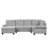 120" Modern U-Shaped Corner Sectional Sofa Upholstered Linen Fabric Sofa Couch for Living Room, Bedroom, Gray