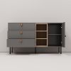 Only Pick Up Modern sideboard with three drawers, one door and 3 open shelves