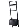 Bellamy 2-Drawer Leaning Shelf; Black