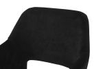 Black Faux Fur Vanity Chair, Cute Vanity Chair for Girls Women Modern Upholstered Faux Fur Armchair with Gold Metal Legs for Makeup Bedroom Living Roo
