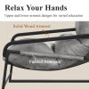 Outdoor Indoor Modern Large 350 Lbs Light Grey Arm Chairs Oak Wood Armrest Chaise Lounge Chair Living Room