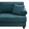 Modern Sofa for Living Room,61" Green Chenille Sofa Couch, Sectional Love Seat Sofa Couch with Brown Legs, Upholstered Sofa for Apartment Bedroom Home