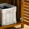 Shoe Bench with Storage Cabinets Brown