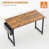 Modern Simple Style Wooden Work Office Desks with Storage,47 Inch,Brown