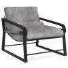 Outdoor Indoor Modern Large 350 Lbs Light Grey Arm Chairs Oak Wood Armrest Chaise Lounge Chair Living Room