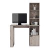 DEPOT E-SHOP Ripley Writing Desk With Bookcase and Cabinet, Light Gray
