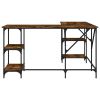 Desk Smoked Oak 54.7"x54.7"x29.5" Engineered Wood