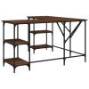 Desk Brown Oak 54.7"x54.7"x29.5" Engineered Wood