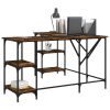 Desk Smoked Oak 54.7"x54.7"x29.5" Engineered Wood