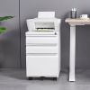 3-Drawer Mobile File Cabinet with Lock, Office Storage Filing Cabinet for Legal/Letter Size, Pre-Assembled Metal File Cabinet Except Wheels Under Desk