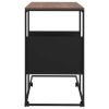 Side Table with Wheels Black 21.7"x14.2"x25" Engineered Wood
