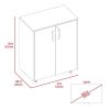 Storage Cabinet; Casters; Double Door; Two Interior Shelves -Black