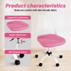 Ergonomic Office and Home Chair with Supportive Cushioning, Pink & White