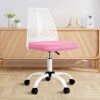 Ergonomic Office and Home Chair with Supportive Cushioning, Pink & White