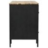 Double Pedestal Desk Solid Firwood and Steel 47.2"x19.7"x29.9"