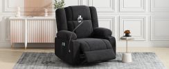 Power Lift Recliner Chair Electric Recliner for Elderly Recliner Chair with Massage and Heating Functions, Remote, Phone Holder Side Pockets and Cup H