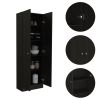 Multistorage Pantry Cabinet; Five Shelves; Double Door Cabinet -Black