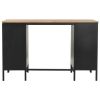 Double Pedestal Desk Solid Firwood and Steel 47.2"x19.7"x29.9"