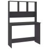 Desk with Shelves Gray 43.3"x17.7"x61.8" Engineered Wood