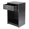 Squamish Accent table with 1 Drawer; Black Finish