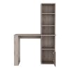 DEPOT E-SHOP Ripley Writing Desk With Bookcase and Cabinet, Light Gray