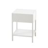 Set of 2, 15.74" Rattan End table with drawer, Modern nightstand, metal legs,side table for living room, bedroom,white