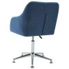 Swivel Office Chair Blue Fabric