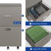 File cabinet with two drawers with lock,Hanging File Folders A4 or Letter Size, Small Rolling File Cabinet Printer Stand office storage cabinet Office